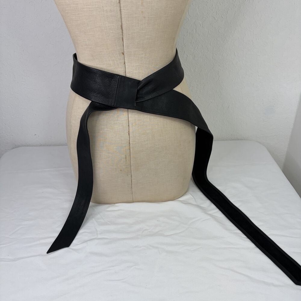 Zara Black Leather Wrap Waist Belt Size 90 cm/L, chic, minimalist, fashion, glam